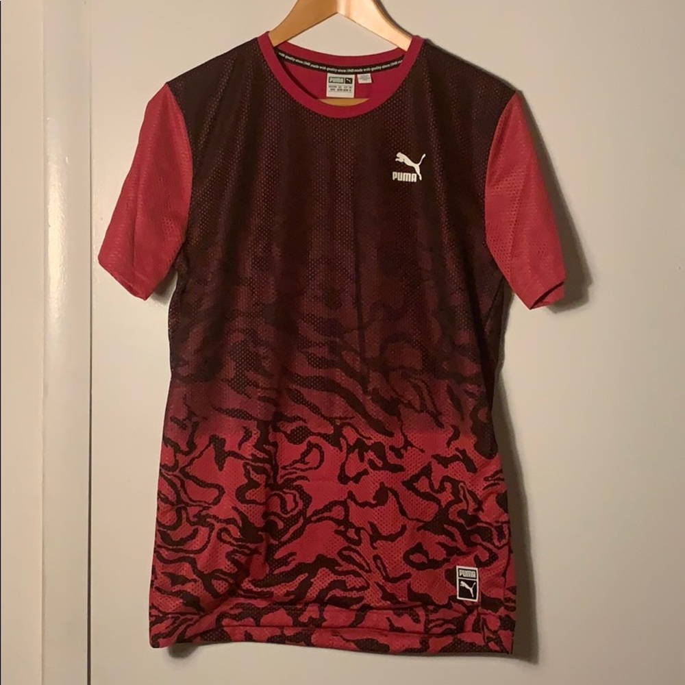NWOT Puma Pink and Black Camo Fade Shirt